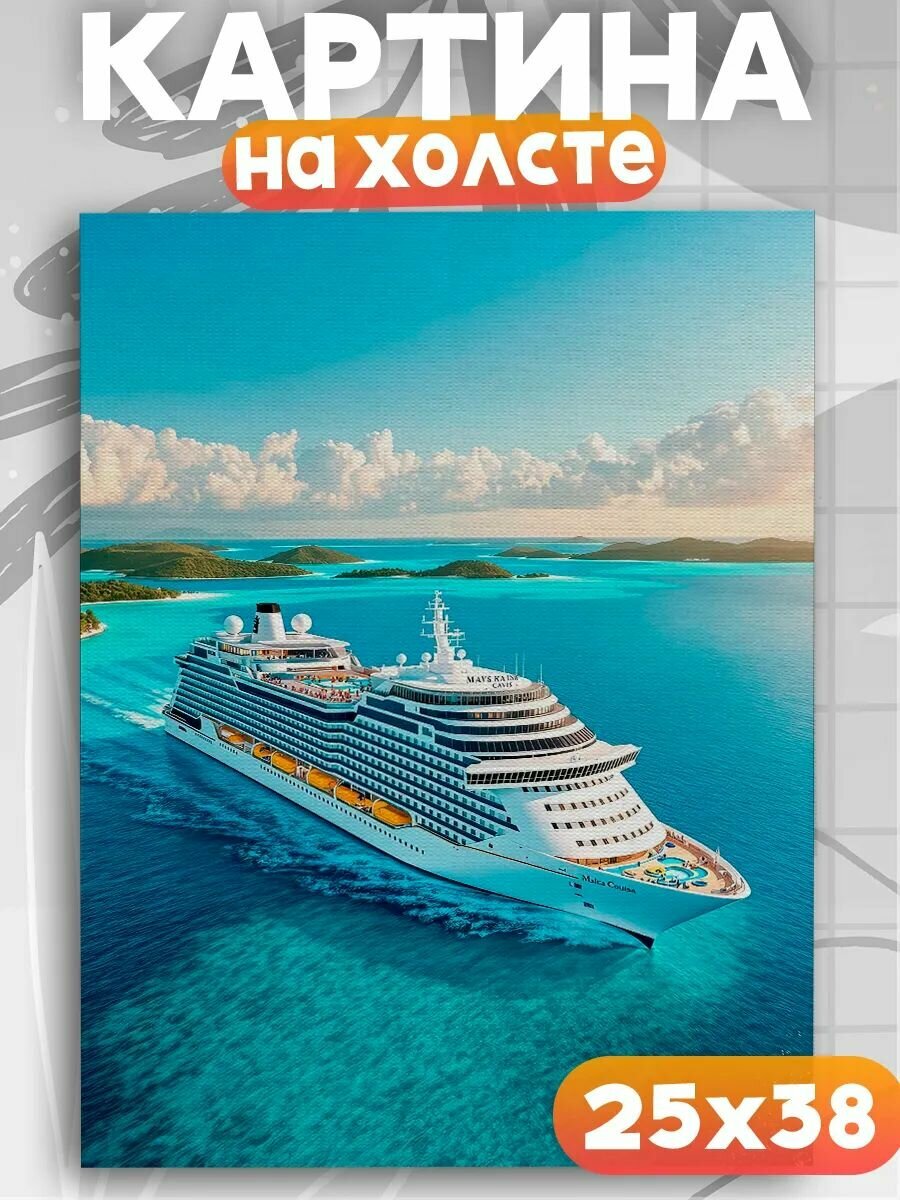 Картина на стену для интерьера Летний вайб, на подрамнике, 1шт, 38х25 размер.
