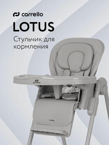 Изображение товара Стульчик для кормления ребенка Carrello Lotus, детский, с дугой и игрушками, серый