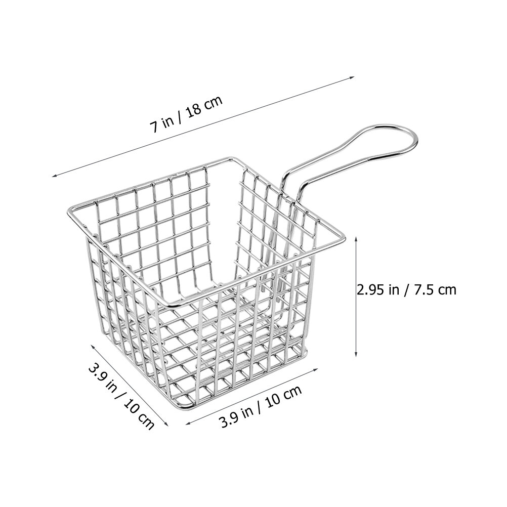 Сетка для фритюра из нержавеющей стали, компактная конструкция 18x10 см, идеальна для жарки
