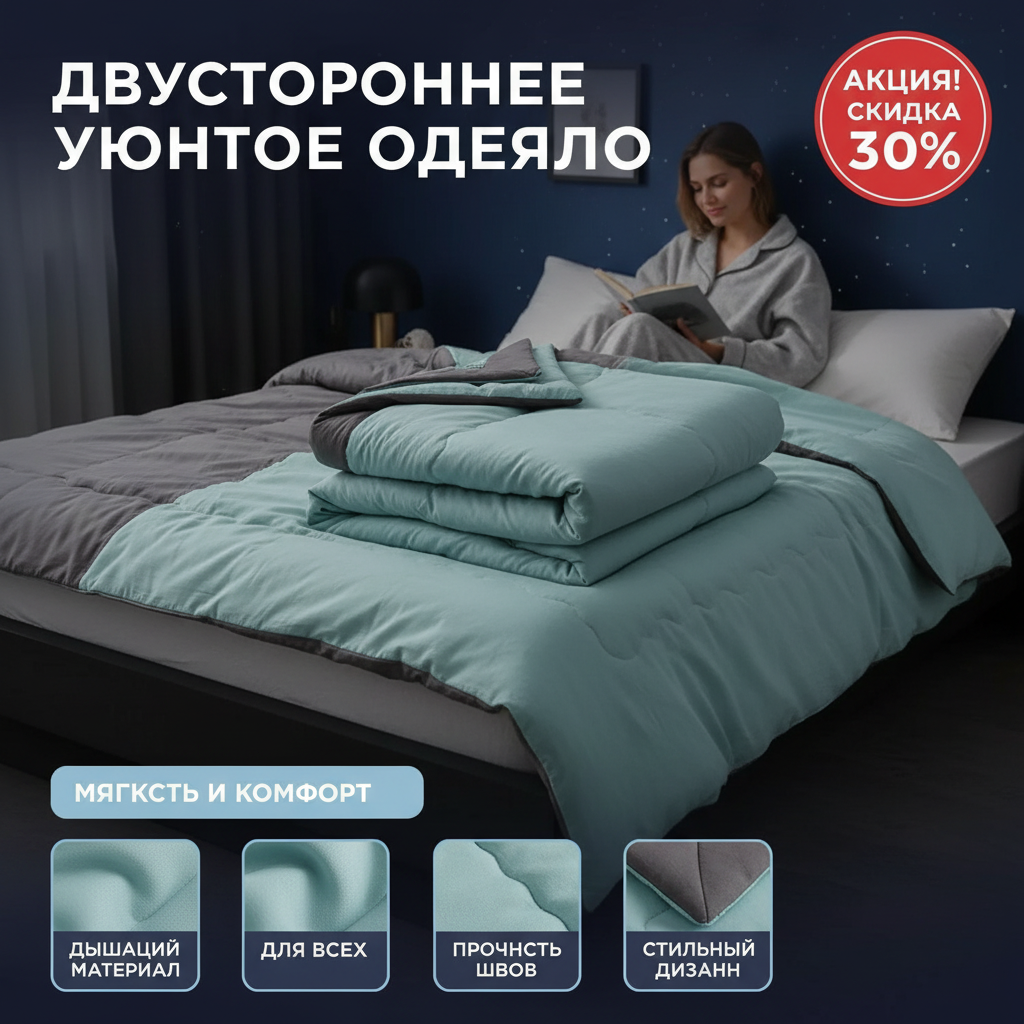 Ультралегкое хлопковое одеяло 140x200 см прохлада в летнюю ночь