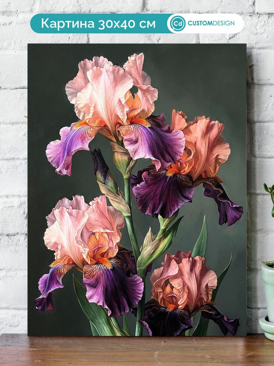 Картина на стену для интерьера Ирисы 30x40 см