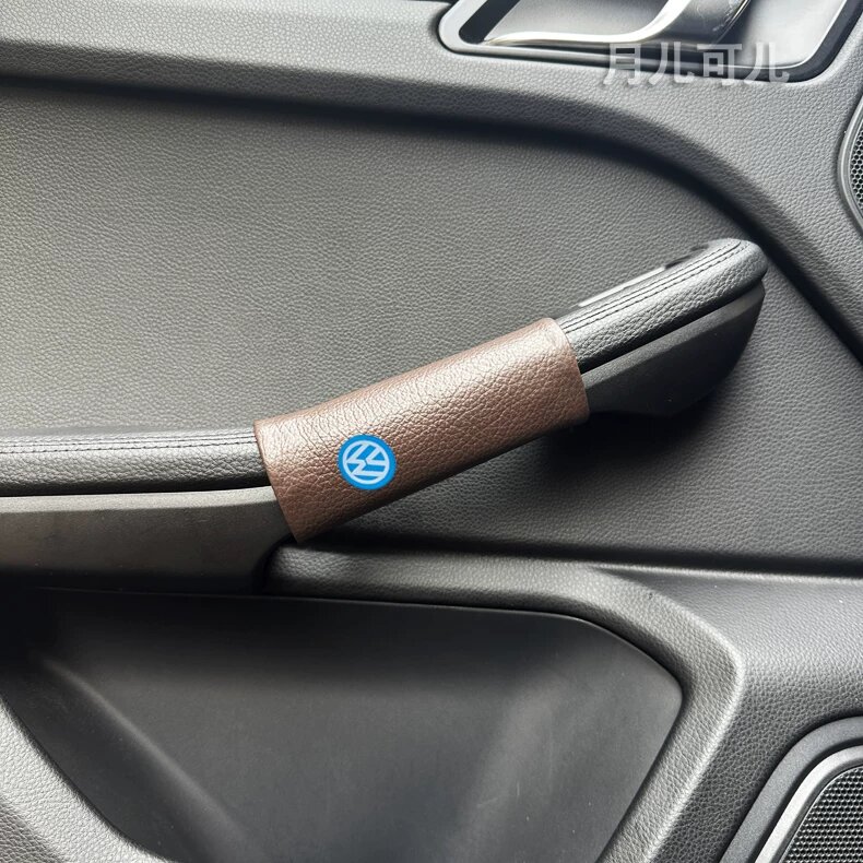 Натуральные кожаные внутренние ручки дверей для автомобилей Volkswagen, кофейный цвет, 1 шт. - премиум качество