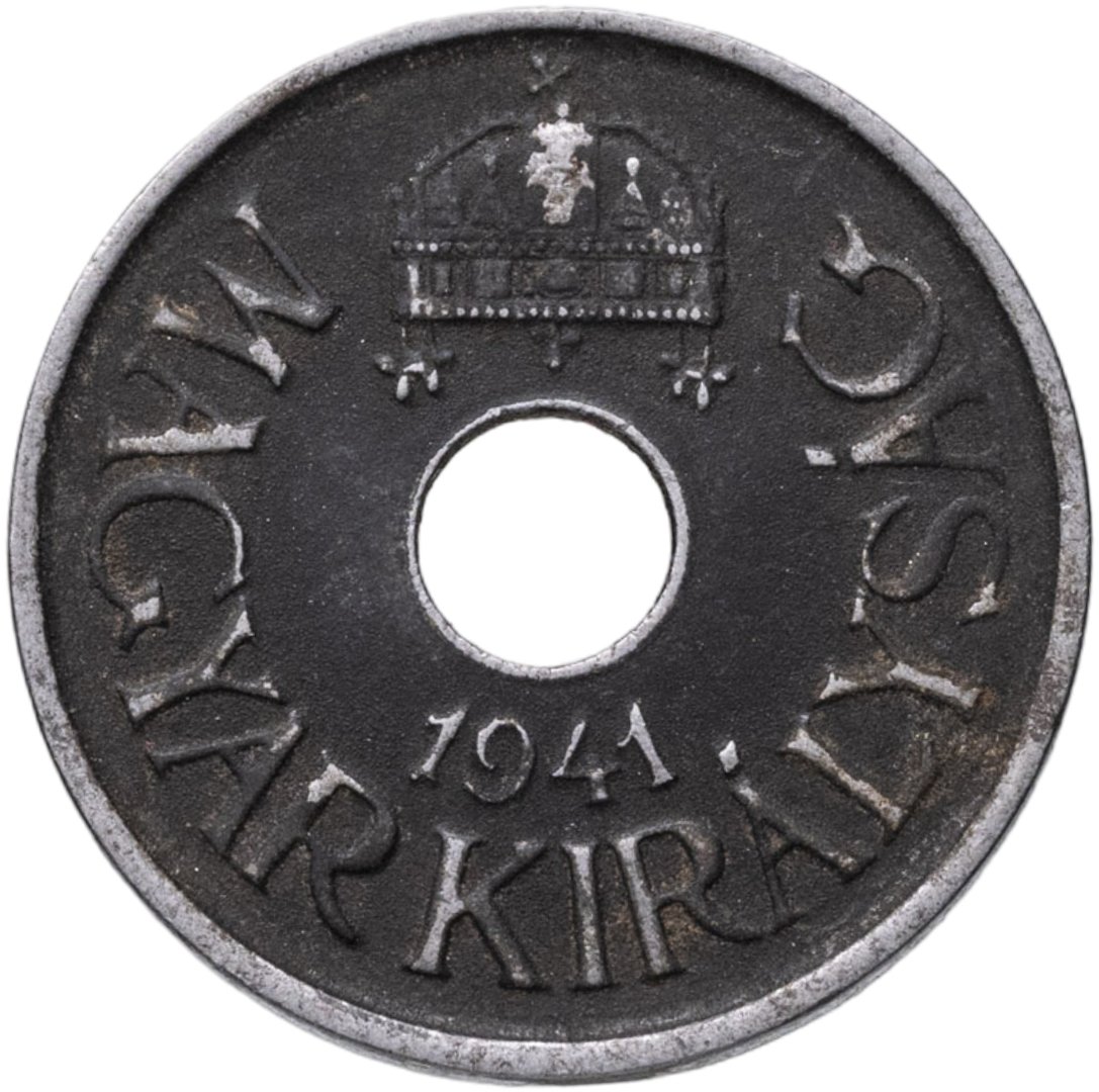 Венгрия 20 филлеров filler 1941, Сталь, в сохранности XF