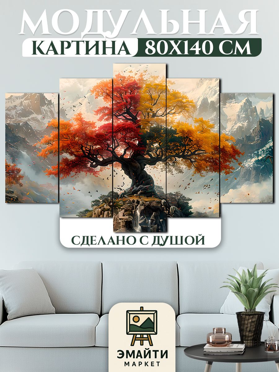 Эмайти маркет Модульная картина 80x140 см, 5