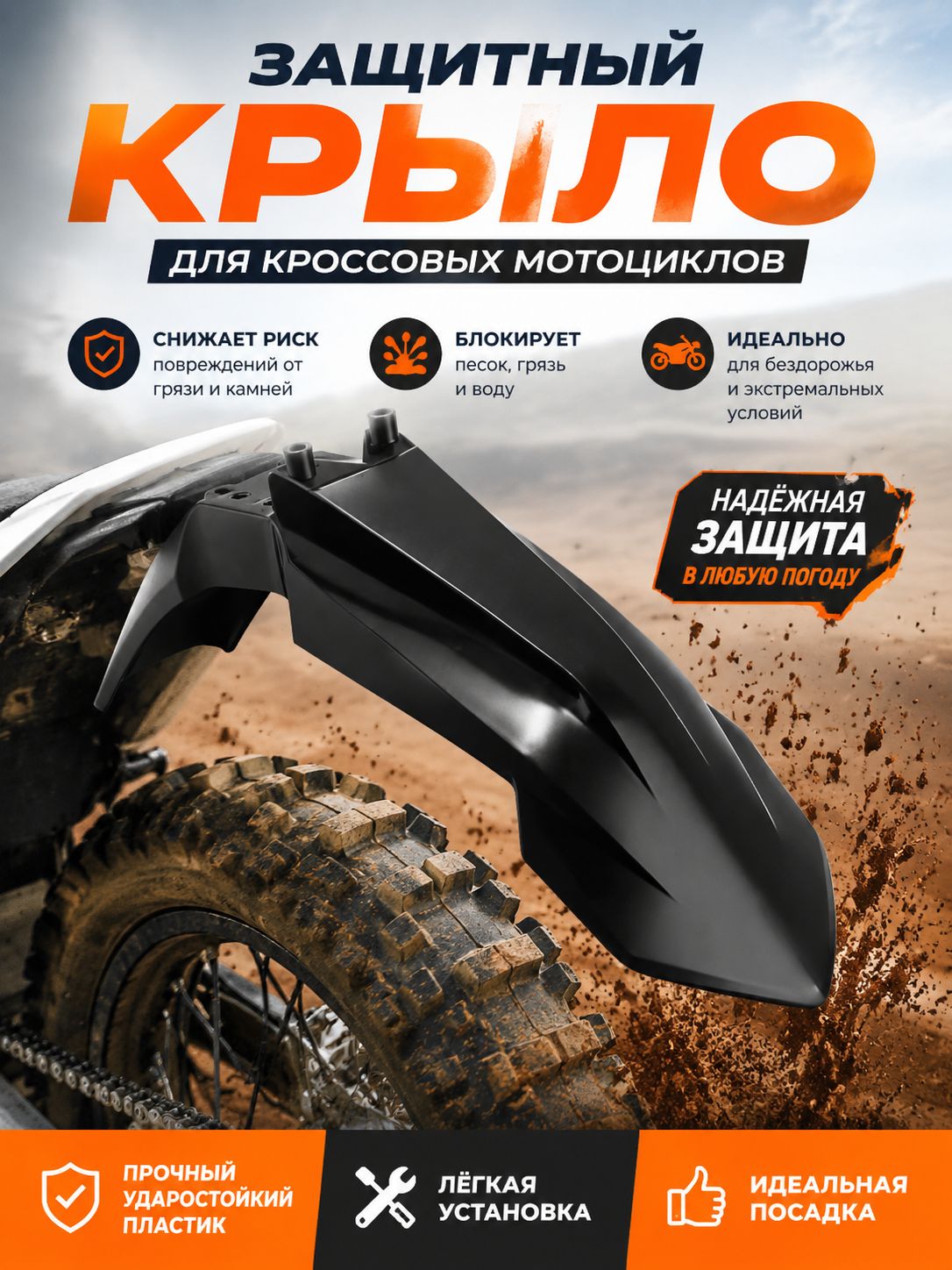Крыло переднее для мотоцикла 548mm