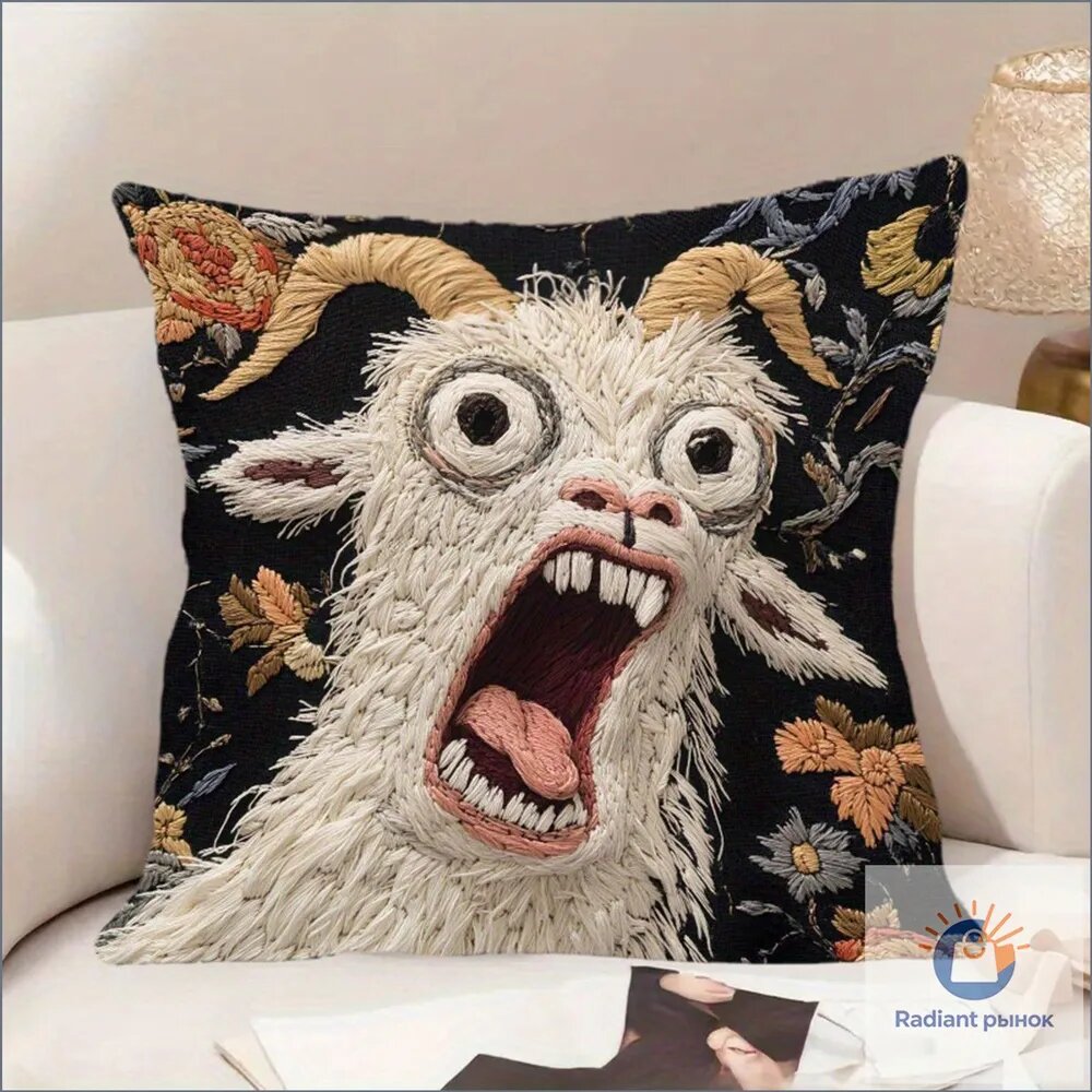 Наволочка, Наволочка, Велюр искусственный, 45x45 см 1шт