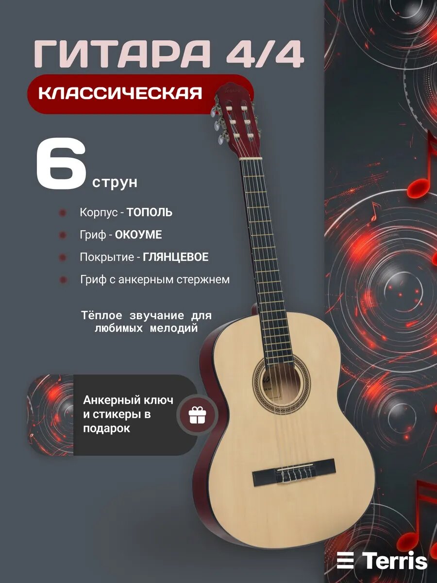 TERRIS TC-390A NA Гитара классическая 4/4