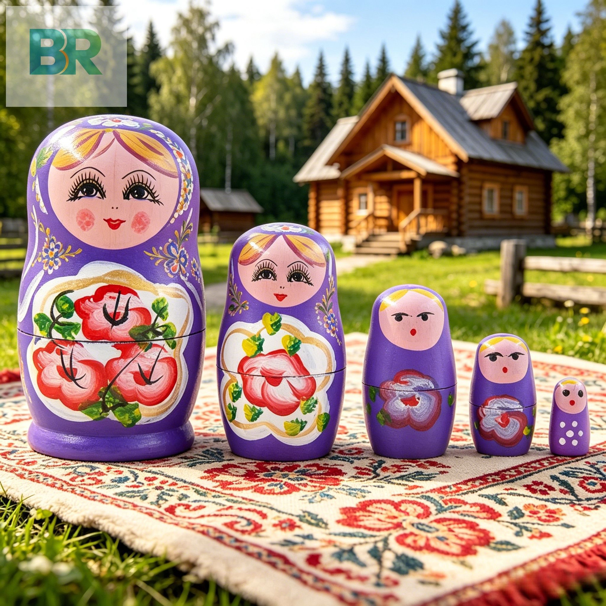 Матрешка из дерева 5 уровней, ручная роспись, народный стиль, игрушка для детей, сувенир