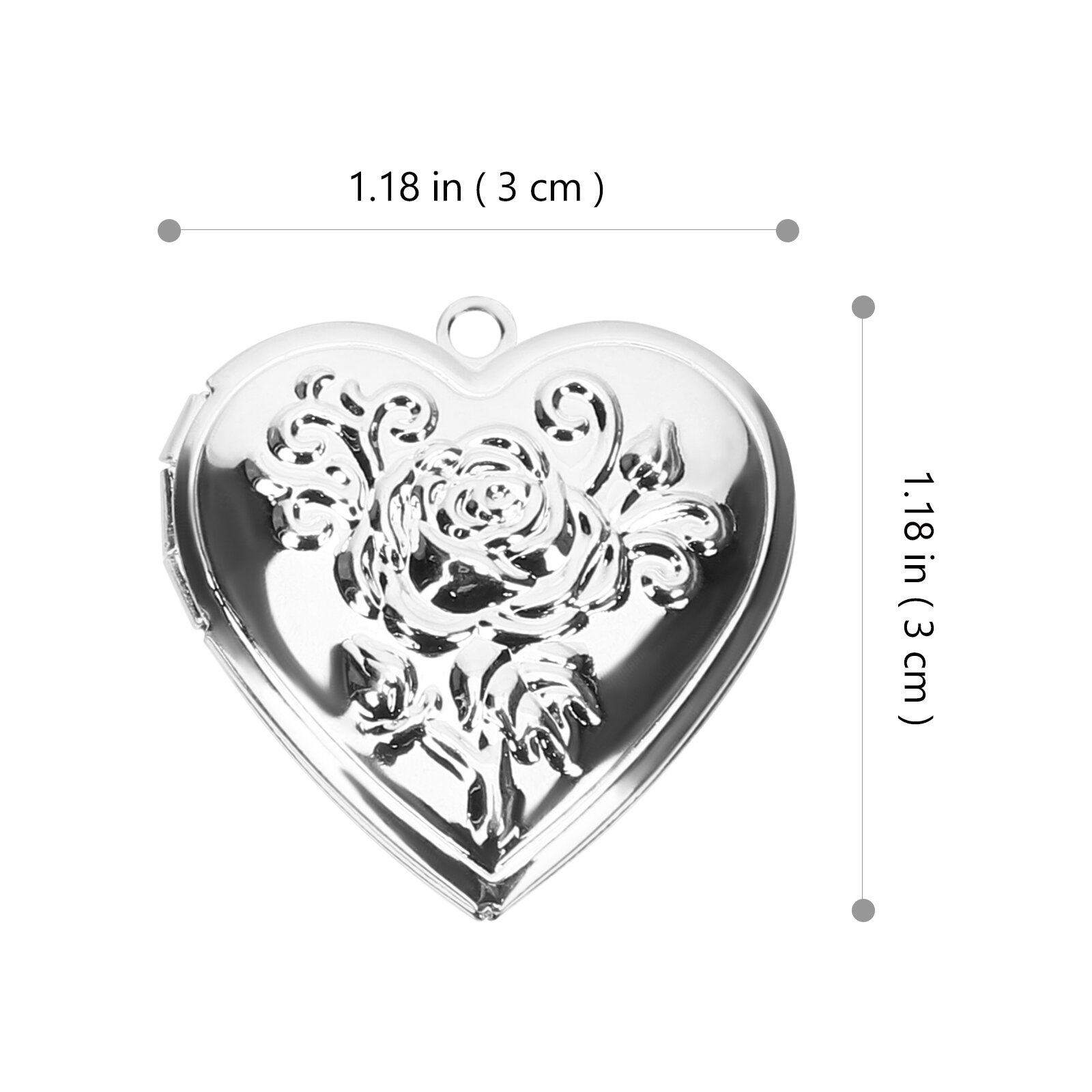 2 Штуки Маленький Сердечный Фото Подвеска Серебряный Размер 3x3Cm Для Дней Рождения И Праздников