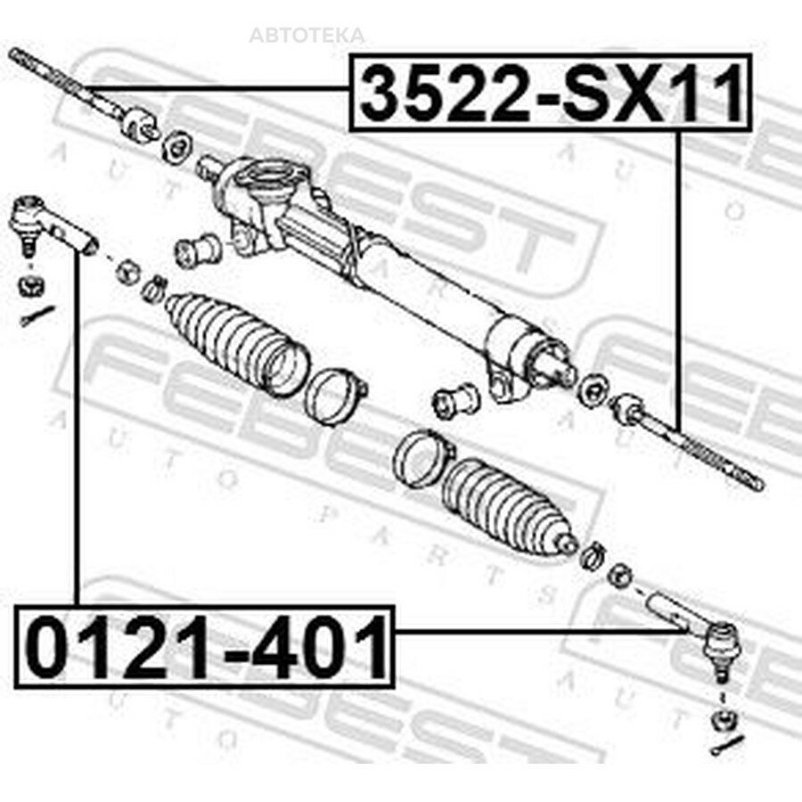 Тяга рулевая GEELY COOLRAY SX11 2018-2024 FEBEST 3522SX11