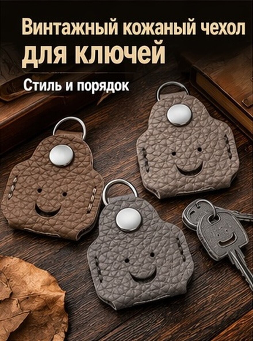 Кожаный Защитный Чехол Для Ключей Ретро Держатель Ключей Размер 5 20X3 60X0 20Cm