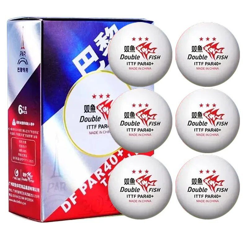 DOUBLE FISH PAR40+ 3 звезды белые мячи для настольного тенниса