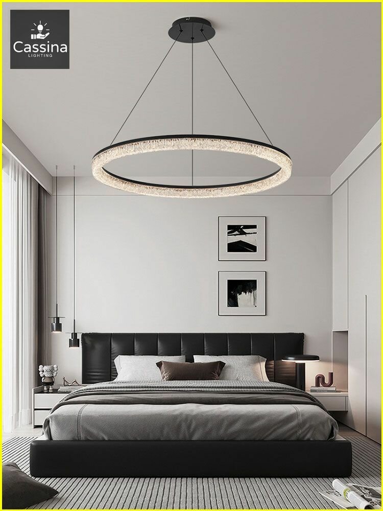 Стильная светодиодная люстра Cassina Y053, 600 мм, с эксклюзивным пультом управления для плавной регулировки яркости, 74 Вт, воплощает современный итальянский минимализм в потолочном освещении.
