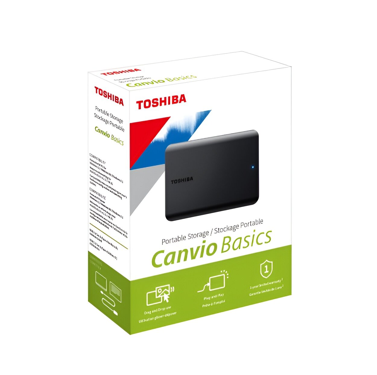 Внешний жесткий диск Toshiba Canvio Basics DTB510 4TB USB 3.2 Gen1, портативный HDD 2.5", черный