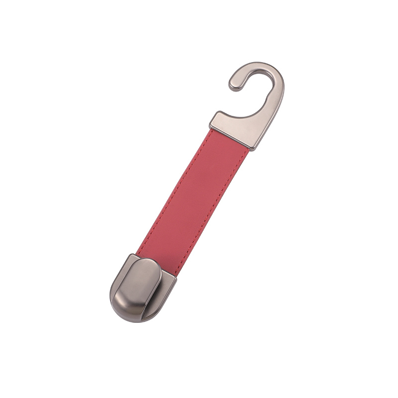 Скрытый автомобильный крюк с кожаным ремнём, красный, 1 шт. Многофункциональный декоративный аксессуар для спинки
