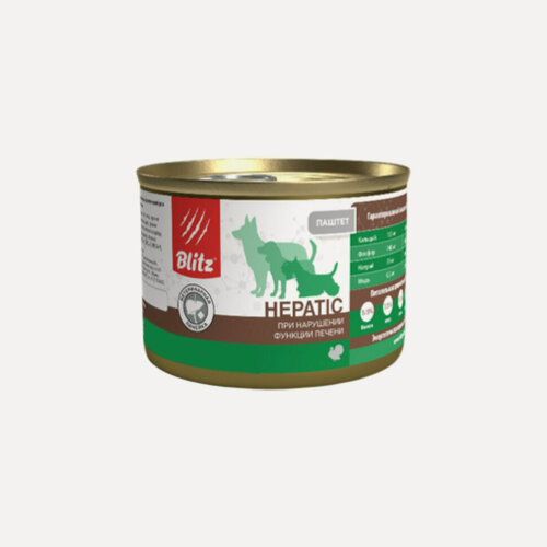 Изображение товара Blitz Hepatic влажный диетический корм для собак при нарушении функции печени, в консервах - 200 г х 12 шт