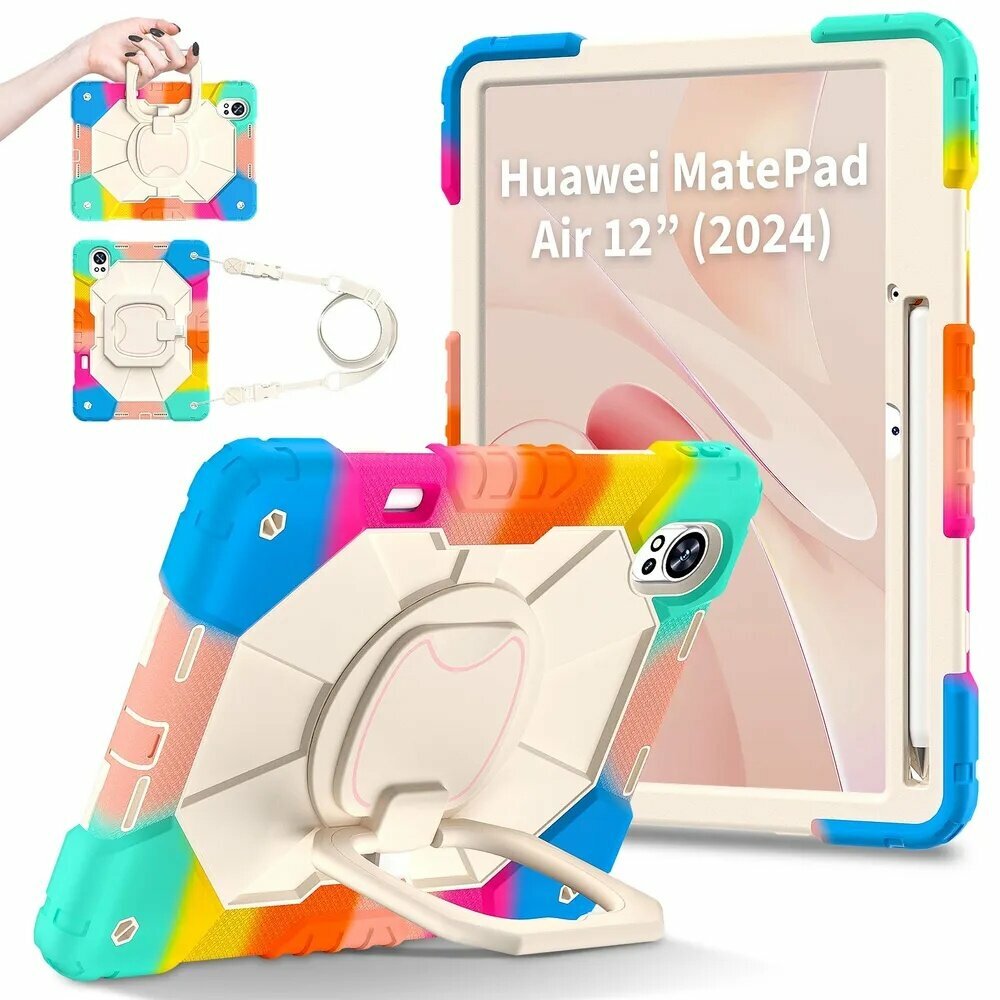 Чехол для Huawei MatePad 12X (BKY-W09) 12.0" Вращающаяся на 360 градусов подставка, ударопрочный, с гнездом для ручки и плечевой ремень