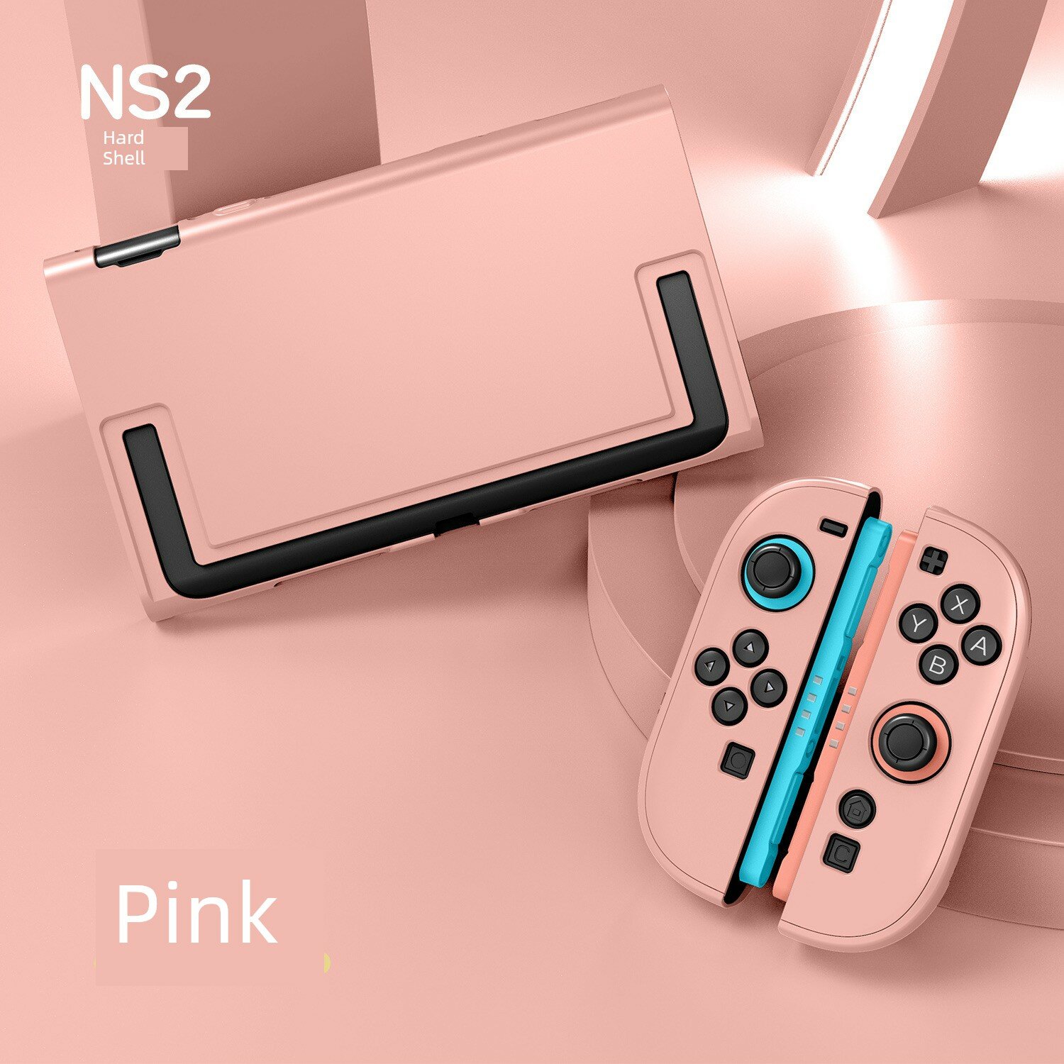 Розовый корпус Nintendo Switch 2, полная защита, подходит для подставки, чистый цвет для игровой консоли