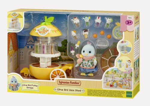 Изображение товара Игровой набор Sylvanian Families "Тележка с соком Цитрусовой Птички", с аксессуарами