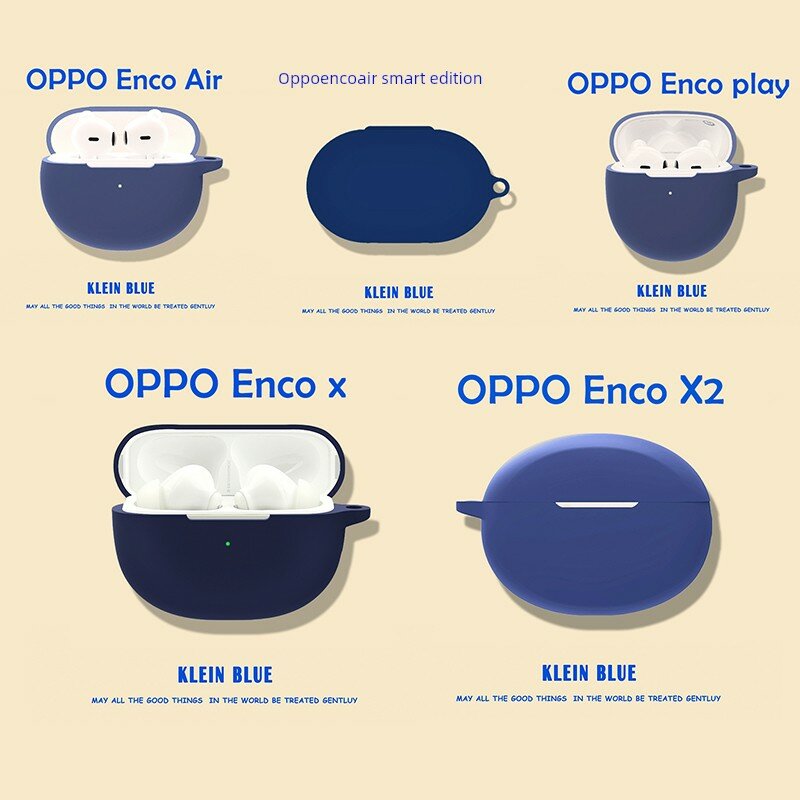 Защитный чехол для наушников OPPO Enco X - сапфирово-синий, мягкий силикон