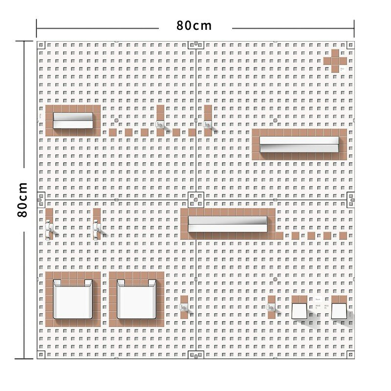 MIX Винтажный белый и кофе настенный стеллаж 80x80 см квадратная установка без сверления