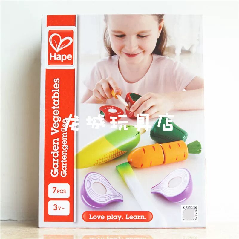 Hape Игрушка для нарезки овощей - деревянный кухонный набор для детей, обучающая симуляция приготовления еды
