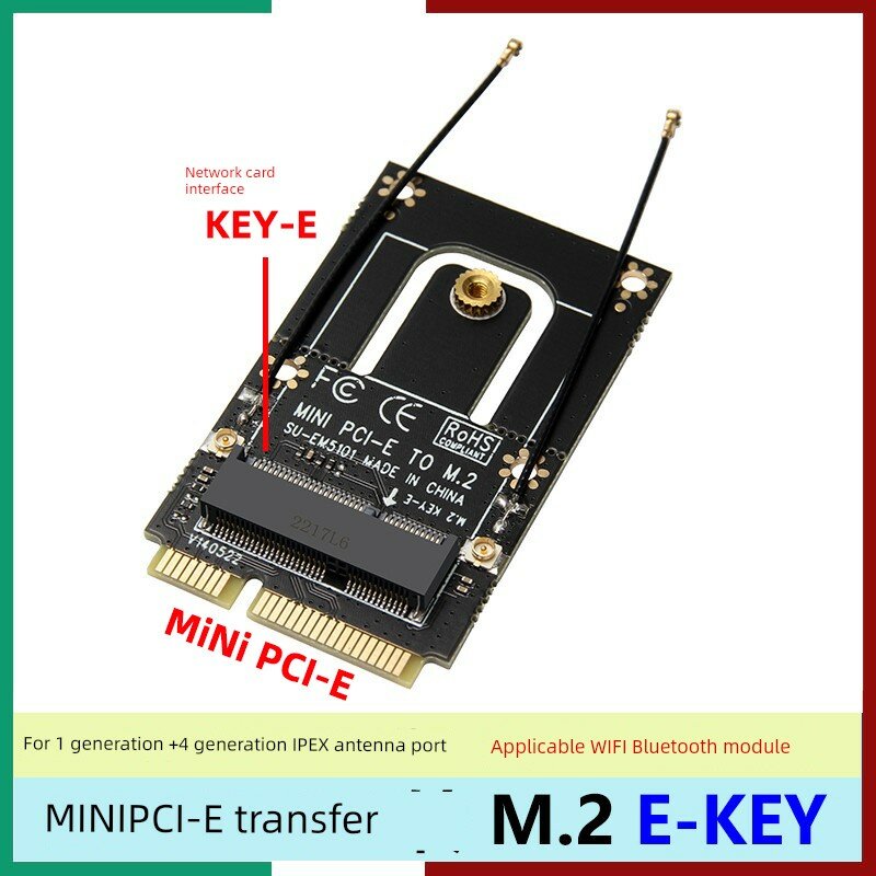 M.2 A/E KEY в mini PCI-E адаптер с антенной кабелем для беспроводной карты ноутбука, готов к использованию