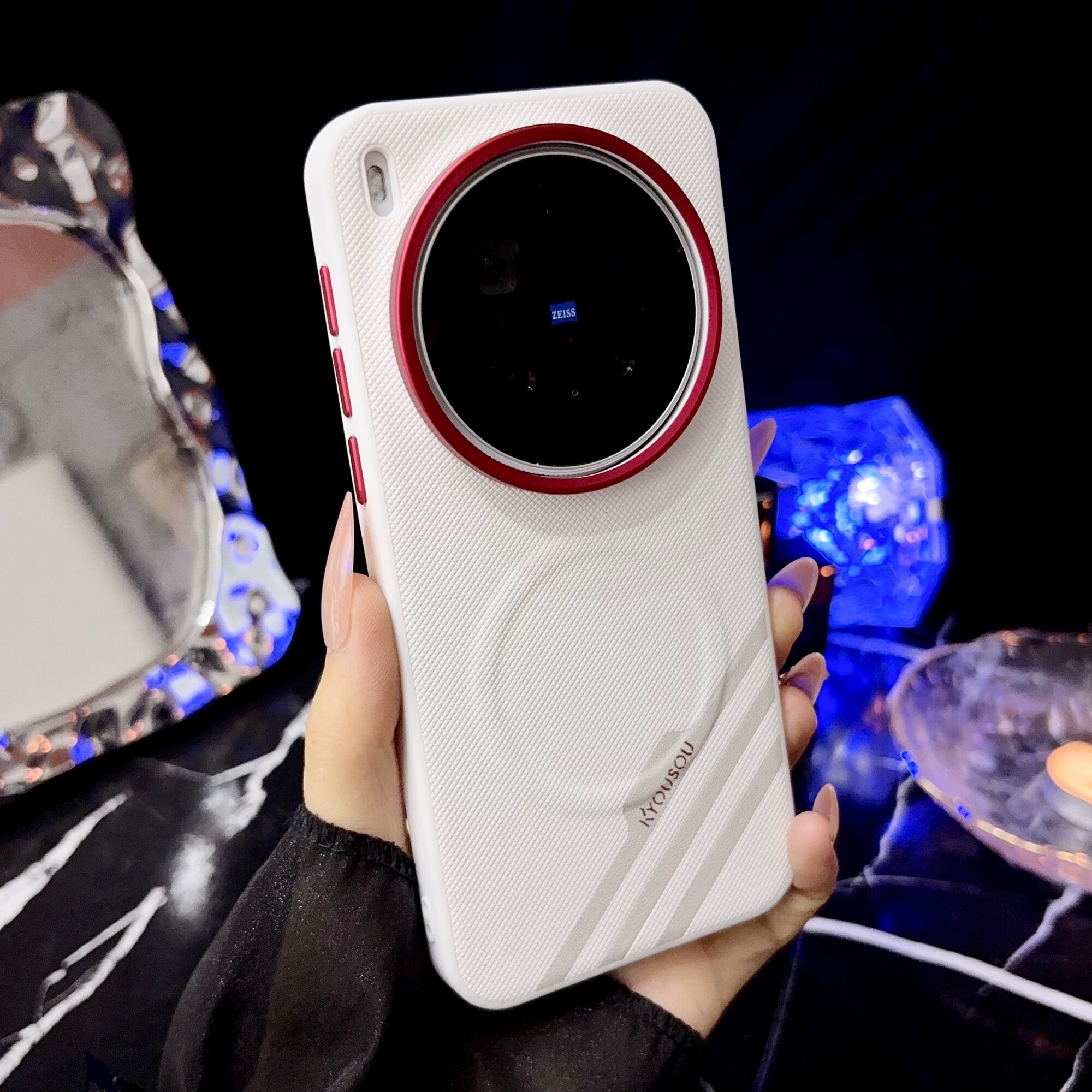 Чехол Для Vivo X300/Виво X300, soft touch, чехол-кардиомонитор, искусственная кожа, поликарбонат (PC), защита камеры, ударопрочный, усиленные углы, Vivo, Vivo X300, white,