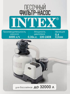 Изображение товара Фильтр-насос песочный Intex 26646, для круглых и прямоугольных бассейнов