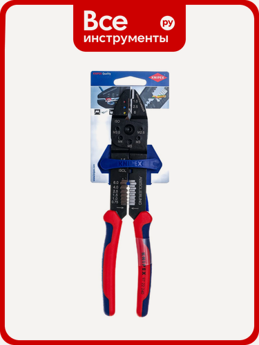 Изображение товара Пресс‑клещи KNIPEX KN-9722240SB для резки и зачистки кабеля, профессиональные, для изолированных наконечников
