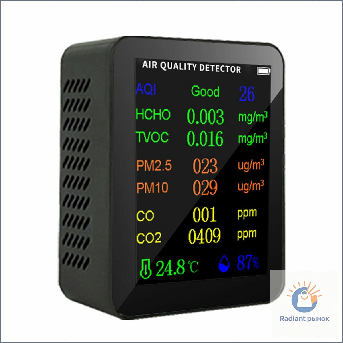 Многофункциональный анализатор воздуха: CO , формальдегид, TVOC, PM2.5