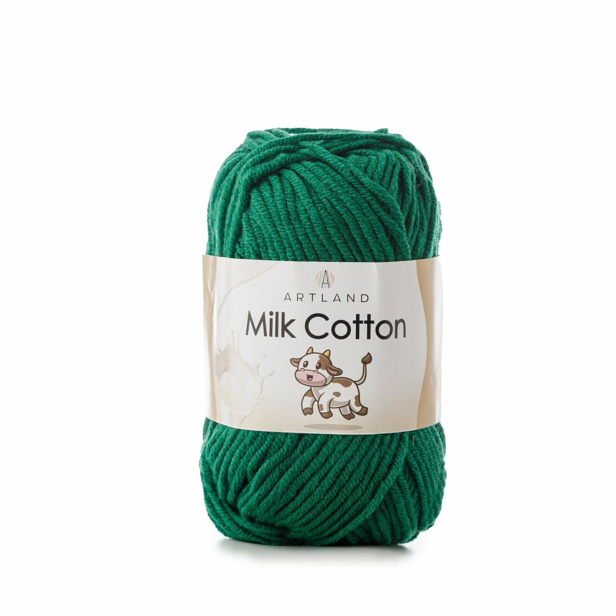 Пряжа для вязания Artland Milk Cotton 2 мотка (100 м, 50 гр), цвет 74 Темно-зеленый