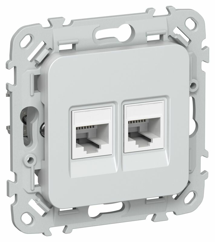 Розетка компьютерная 2-м СП FLITE РК5е-2-0-ФлЖ RJ45 кат.5E UTP механизм жемчуж. IEK FI-K22-1-K36
