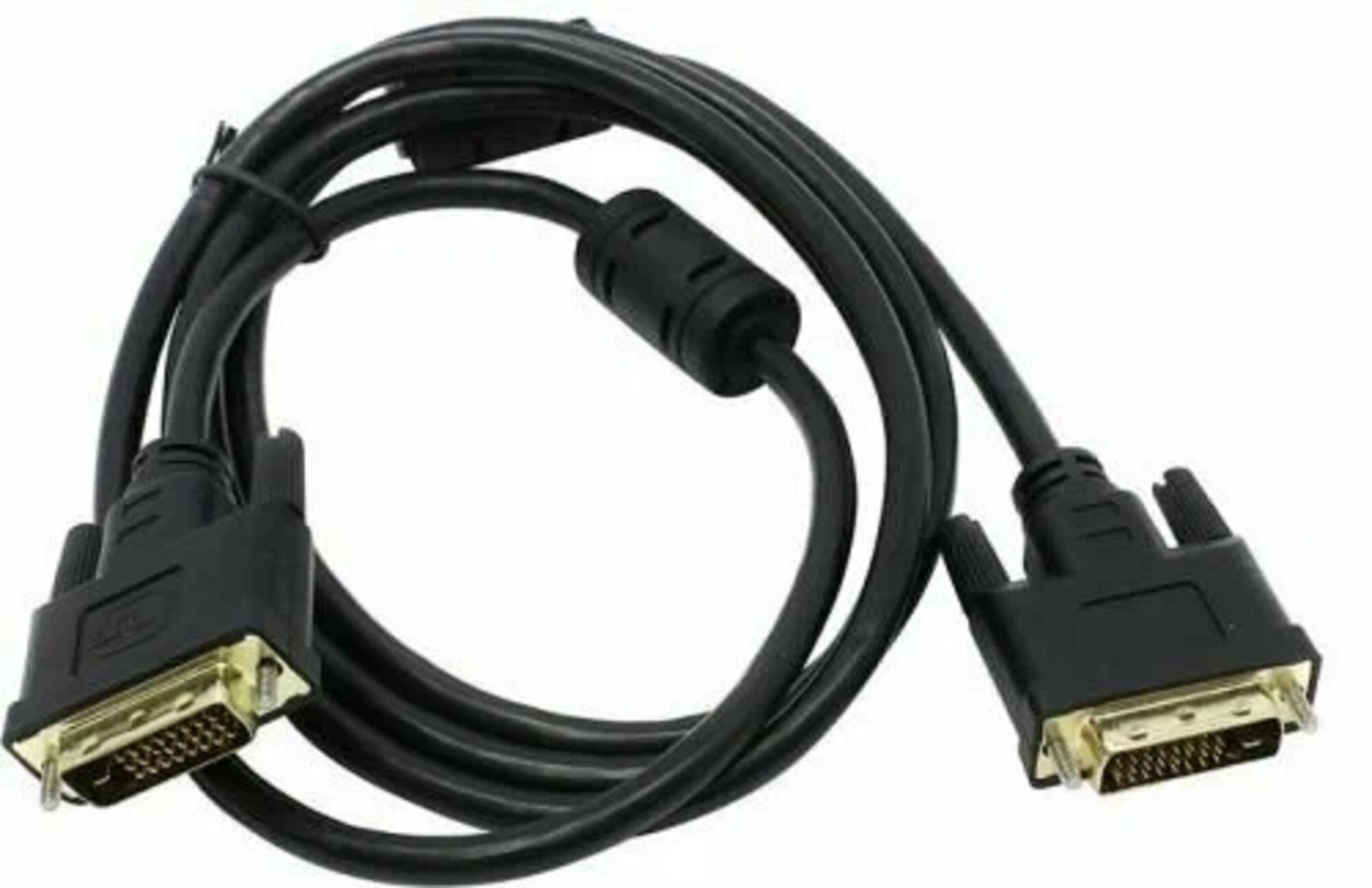 Кабель DVI Exegate EX-CC-DVI2F-1.8 EX191094RUS dual link, 25M/25M, 1,8м, 2 фильтра, позолоченные контакты