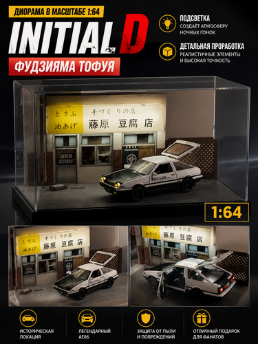 Изображение товара Ночник "Initial D" "Toyota AE86", японское качество, дерево, пластик, 10 элементов