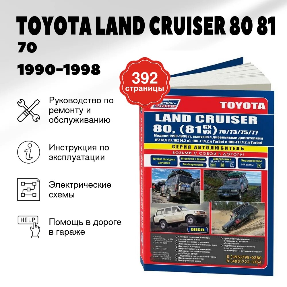 Книга: TOYOTA LAND CRUISER 80 (81) / 70 / 73 / 75 / 77 (д) 1990-1998 г. в, рем, экспл, то, сер. Автол. | Легион-Aвтодата