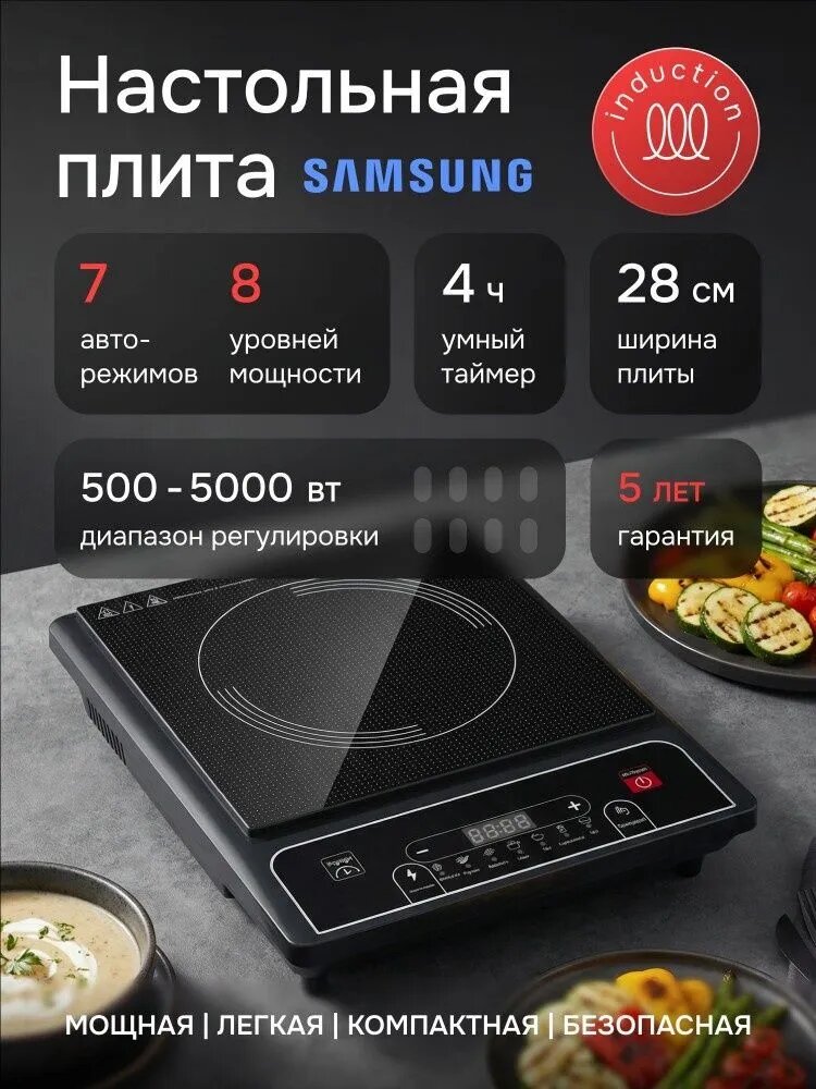 Индукционная настольная плита wang-wen-ru_559437447425, черно-серый, черный