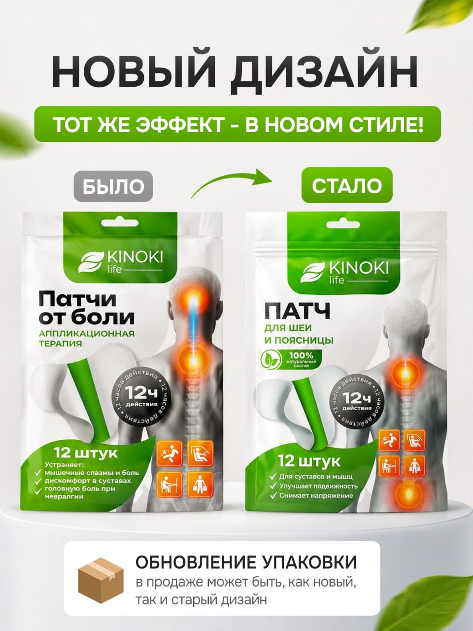 Патчи для суставов и мышц Kinokilife, 1 пачка 12 штук, в стиле пластырей обезболивающих