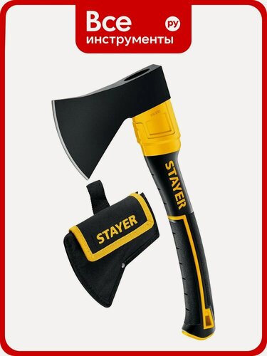 Изображение товара Кованый топор STAYER Fiberglass 600/800 г, с чехлом 2062-06P, применяется