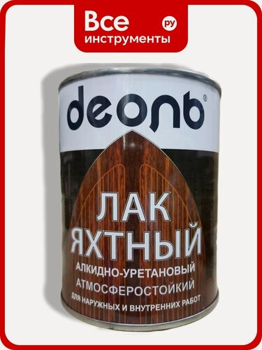 Изображение товара Лак яхтный полуматовый алкидно-уретановый Деоль, защитно‑декоративное покрытие для дерева, атмосферостойкость