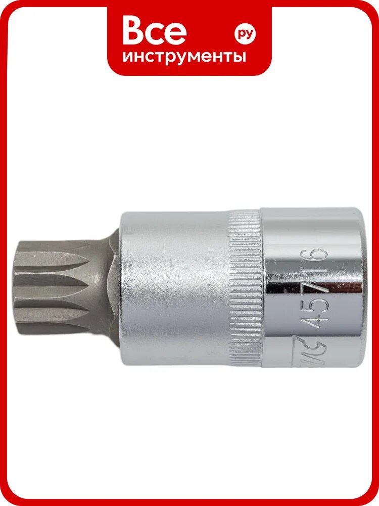 Бита-головка SPLINE JTC-45716 с креплением‑подпружиненным шариком, из CrV, наружный двенадцатигранный наконечник