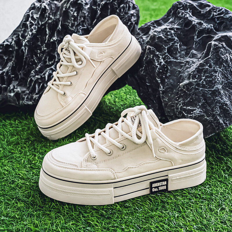 JYL Мужские кеды Для скейтбордистов Легкие Дышащие Ткань/Beige