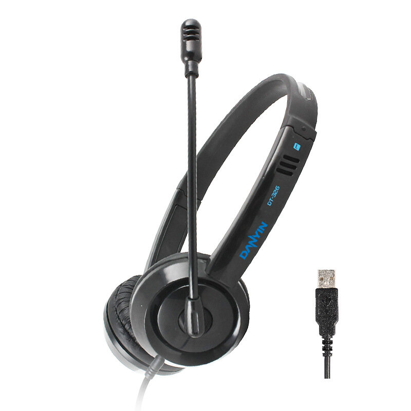 DT326 Накладные проводные наушники с разъемом USB (старая версия), черный