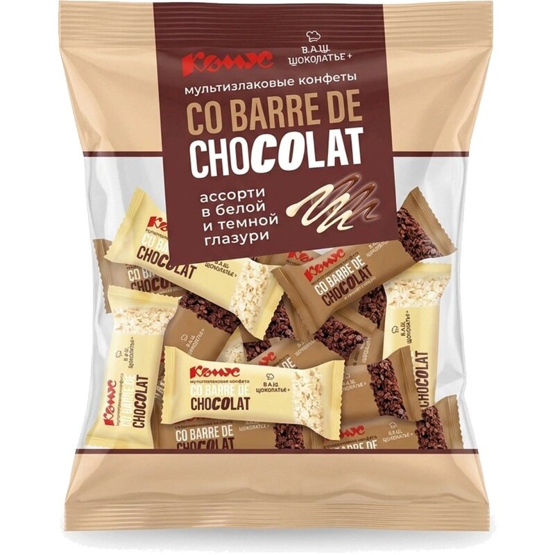 Конфеты Комус - Co barre de Chocolat мультиз. Ассорти, 1кг