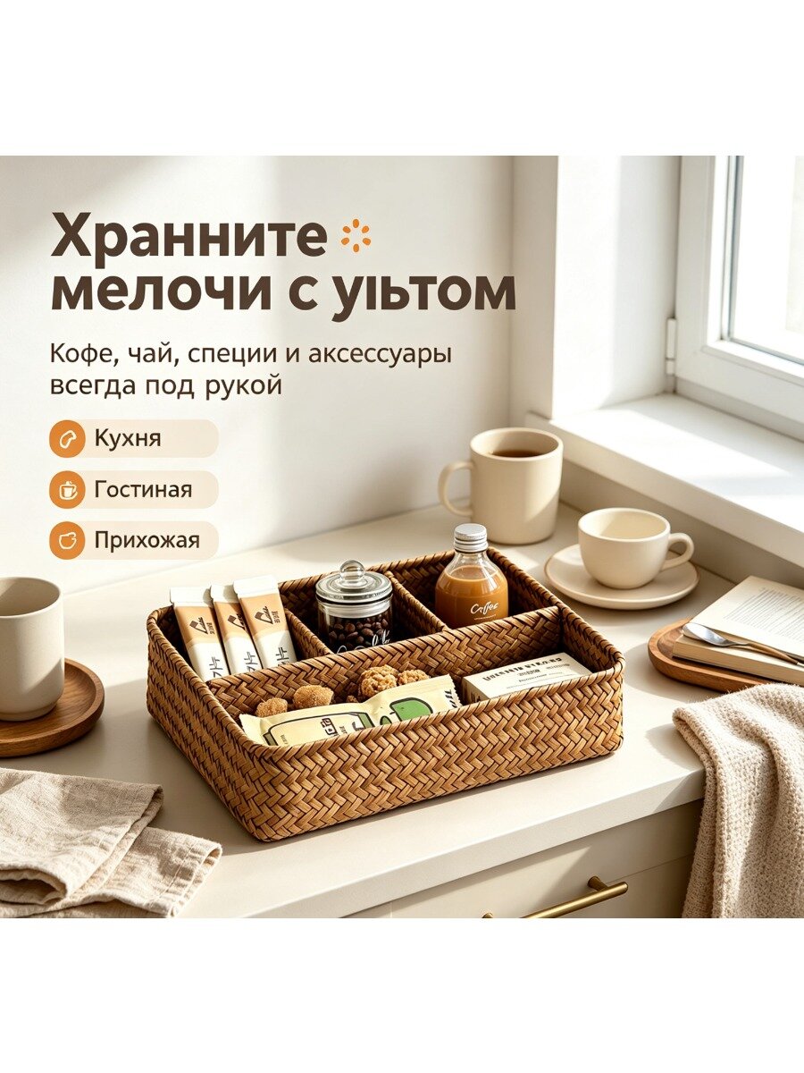 Плетеная корзина для хранения, 1 шт