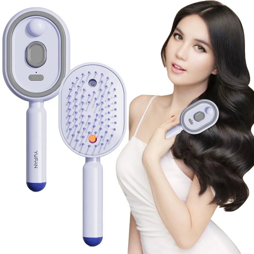 Электрическая расческа с распылением и паром, 5 в 1 Air Cushion Brush, массаж головы, увлажнение волос, самоочистка