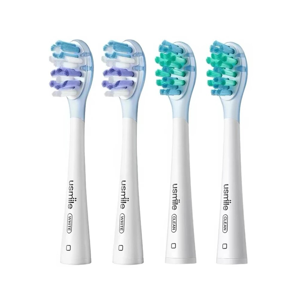 Насадки для зубной щетки Usmile Sonic мягкие отбеливающие 4Pcs MIXED