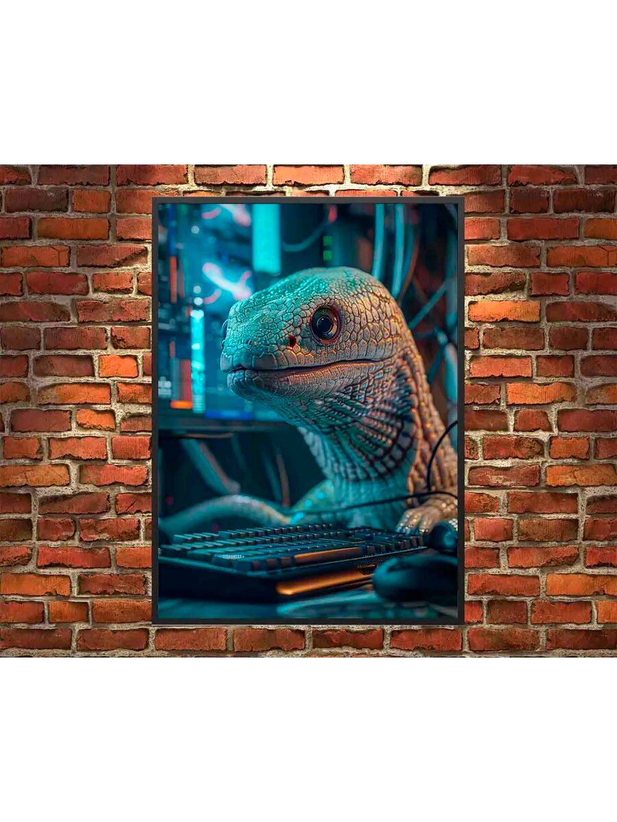 Программист для животных-угрей 1, Плакат 30x42см
