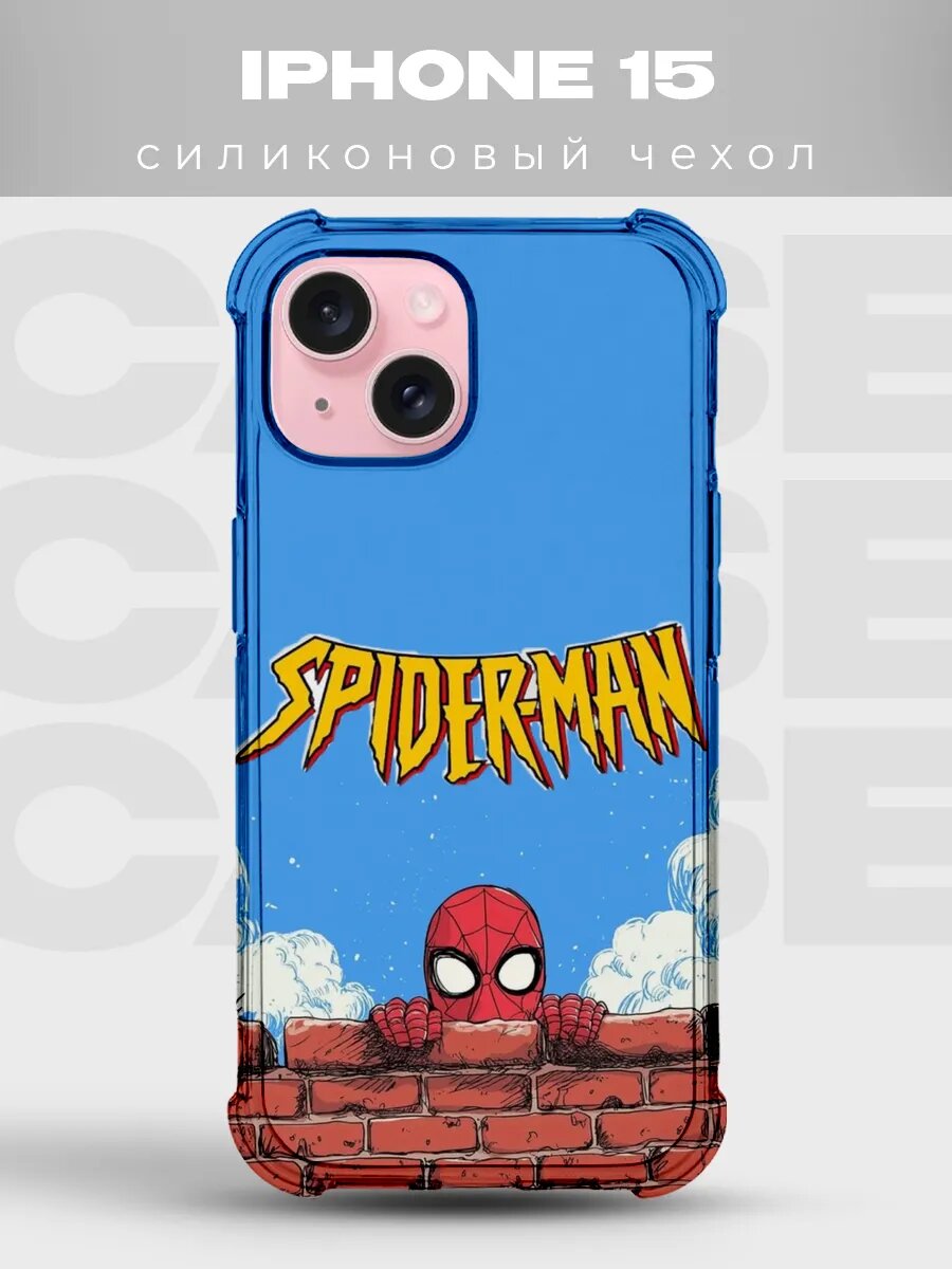 Чехол на iPhone 15 Человек-паук spiderman комикс spider man