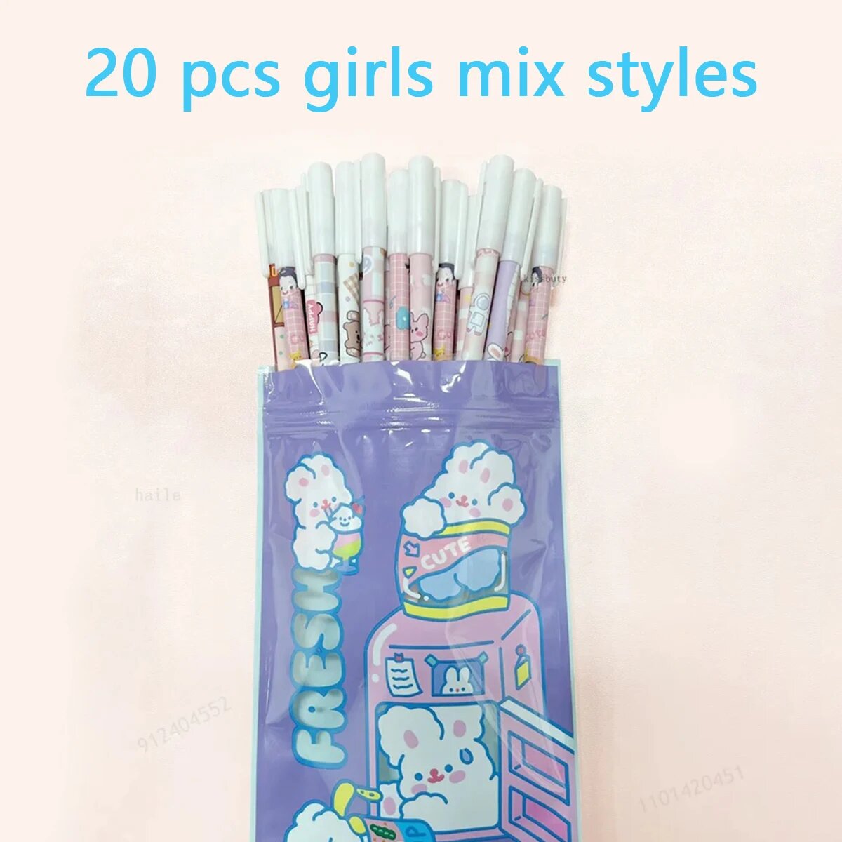 Гелевые ручки Kawaii 0,5 мм синие 20 шт. 20 girls styles